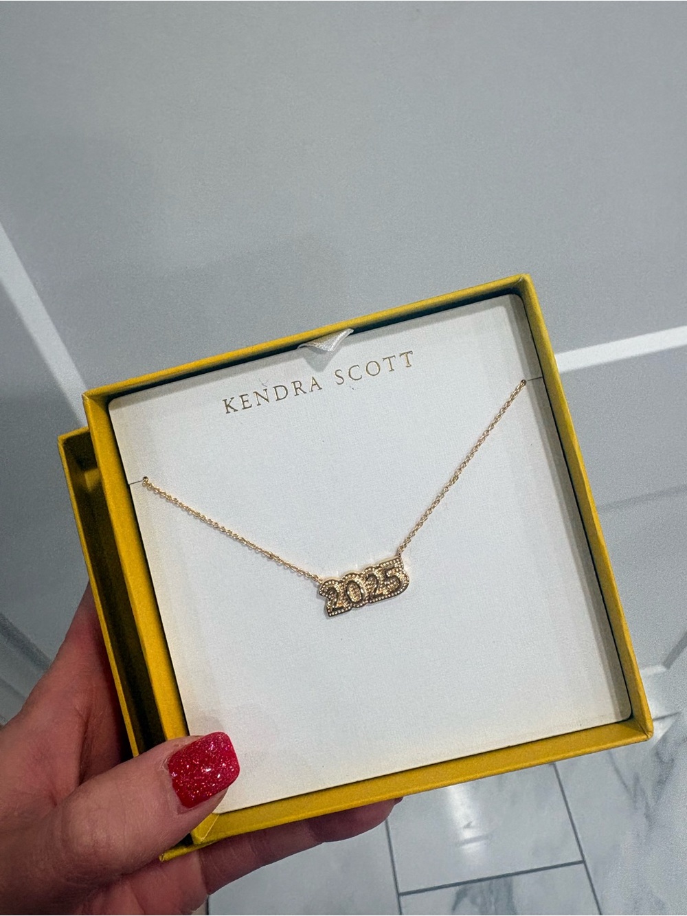 Kendra Scott Gold Pavé "2025" Charm Necklace